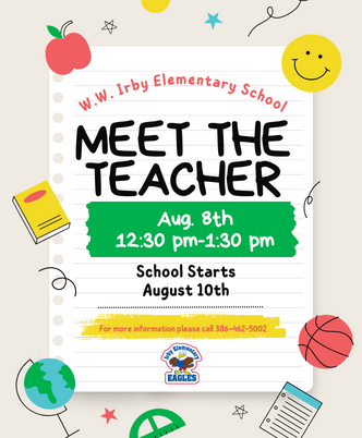Meet The Teacher August 8th 12:30 pm - 1:30 pm